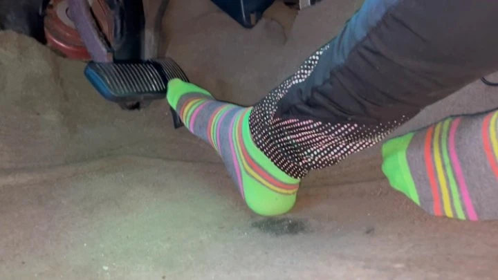brina driving in socks and leggings with Brina Candi HD [Hard Foot, Amatari Foot] (2023 | Mp4)